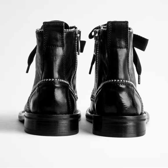 Zadig & Voltaire Black Ankle Boots with Silver Accents - Picture 2 of 16